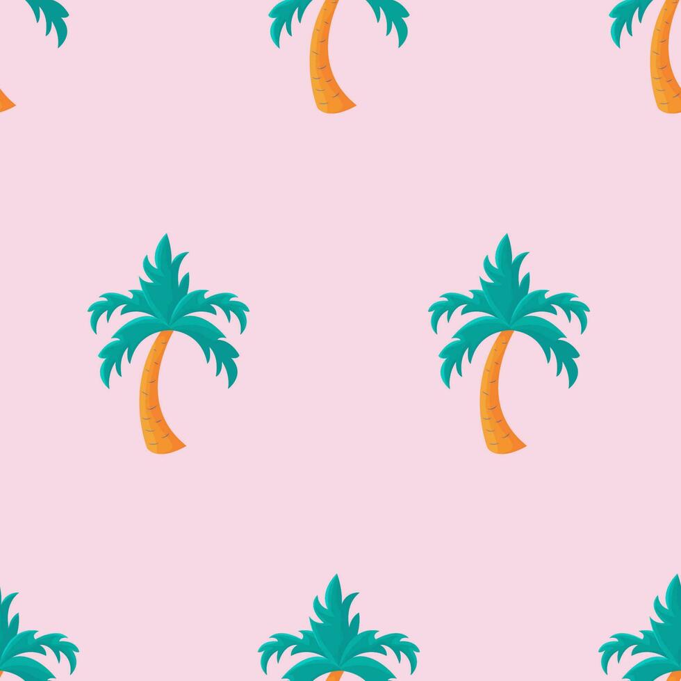 Colorful seamless summer pattern with palm tree vector