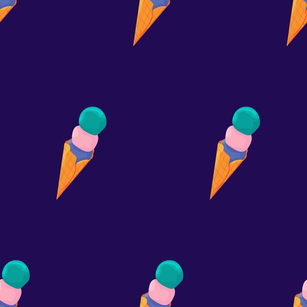 Colorful seamless summer pattern with Icecream cone vector