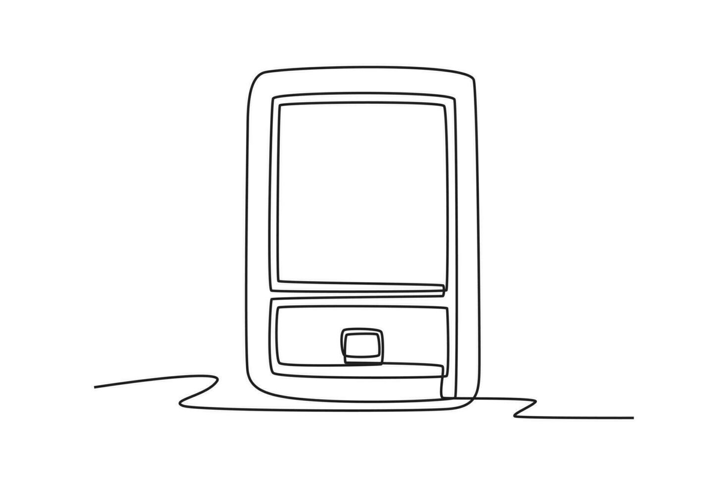 Single one line drawing Contact us icon concept. Continuous line draw design graphic vector illustration.