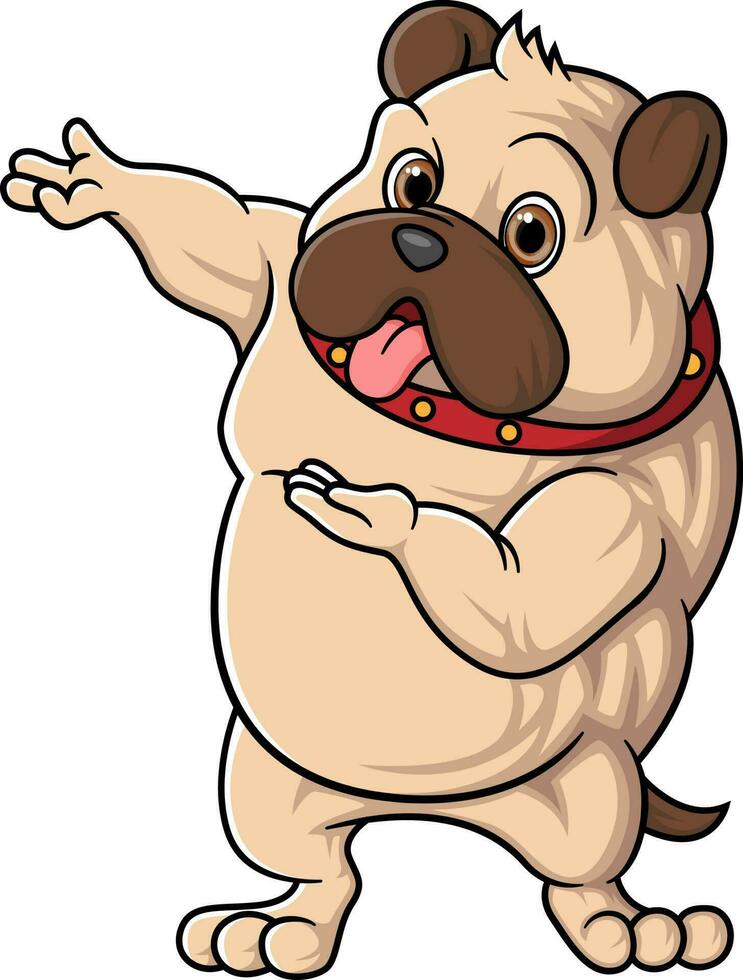 Strong bulldog cartoon posing mascot character vector