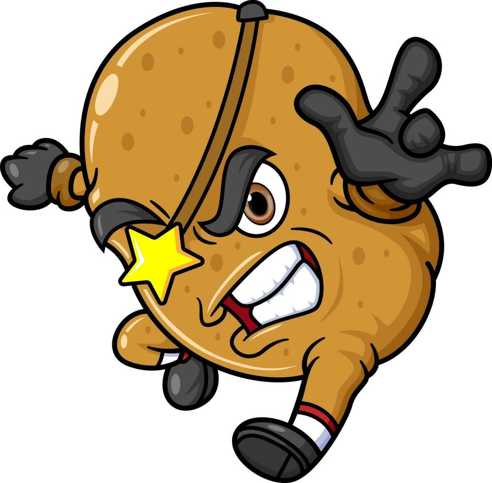 Potato cartoon character mascot design vector