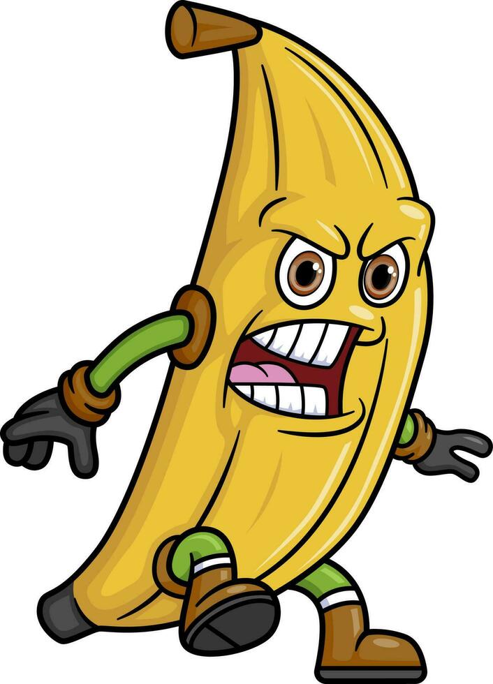 Banana fruit cartoon character mascot design vector