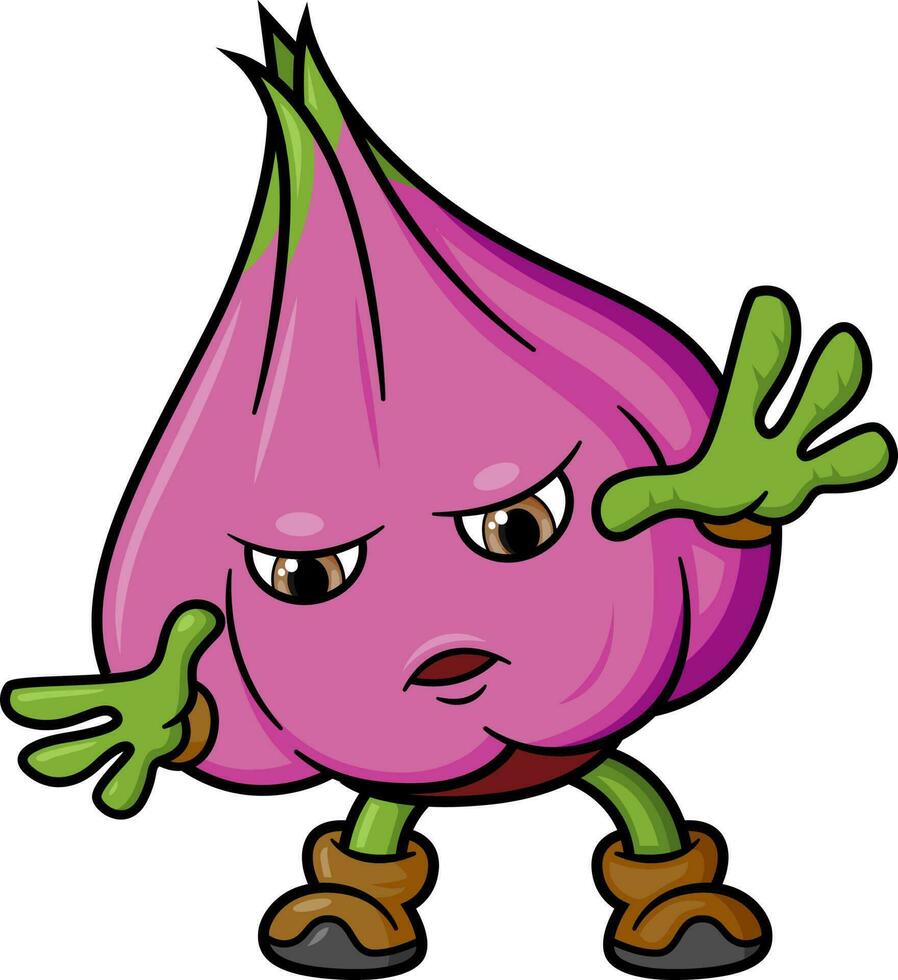 Onion cartoon character mascot design vector
