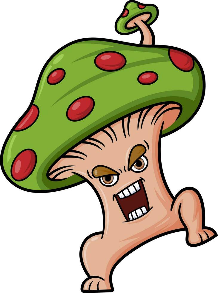 Mushroom cartoon character mascot design vector