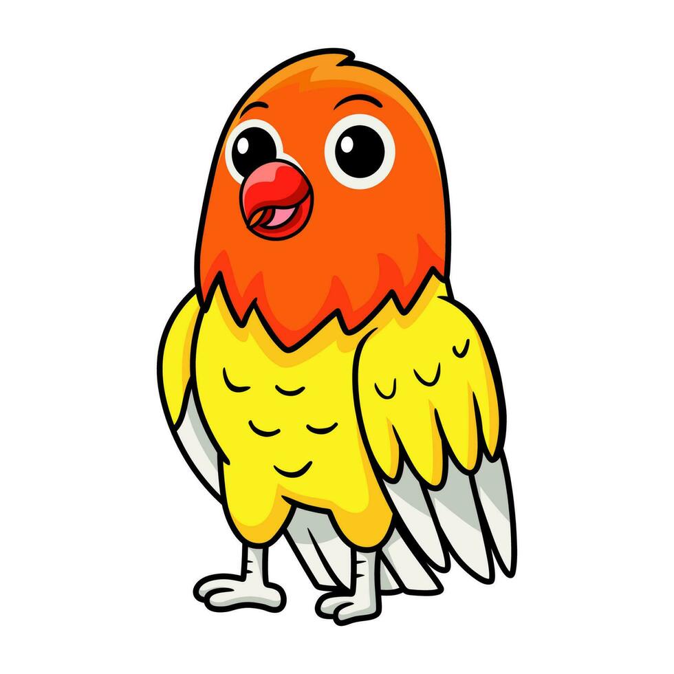 Cute happy lutino lovebird cartoon vector