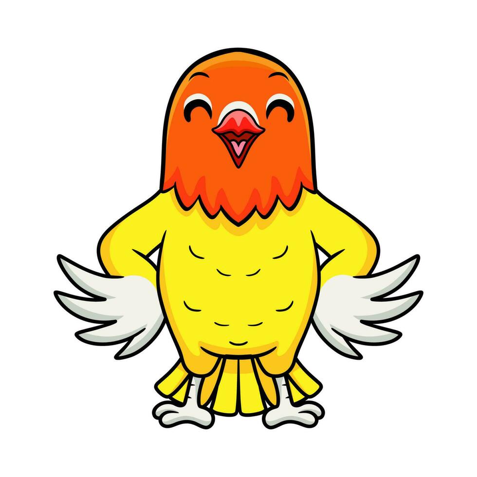 Cute happy lutino lovebird cartoon vector