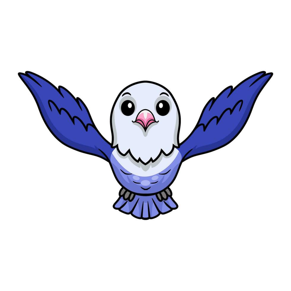 Cute violet love bird cartoon flying vector