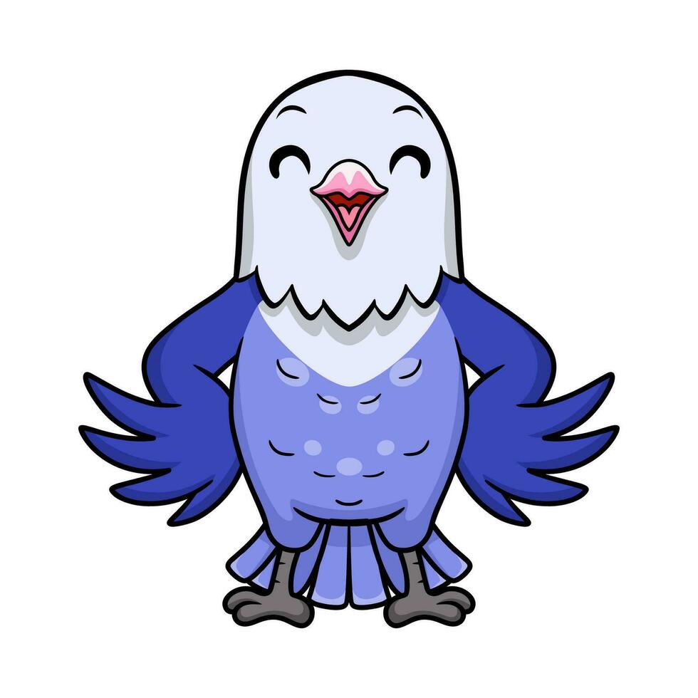 Cute violet love bird cartoon vector