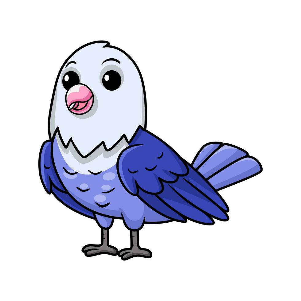 Cute violet love bird cartoon vector