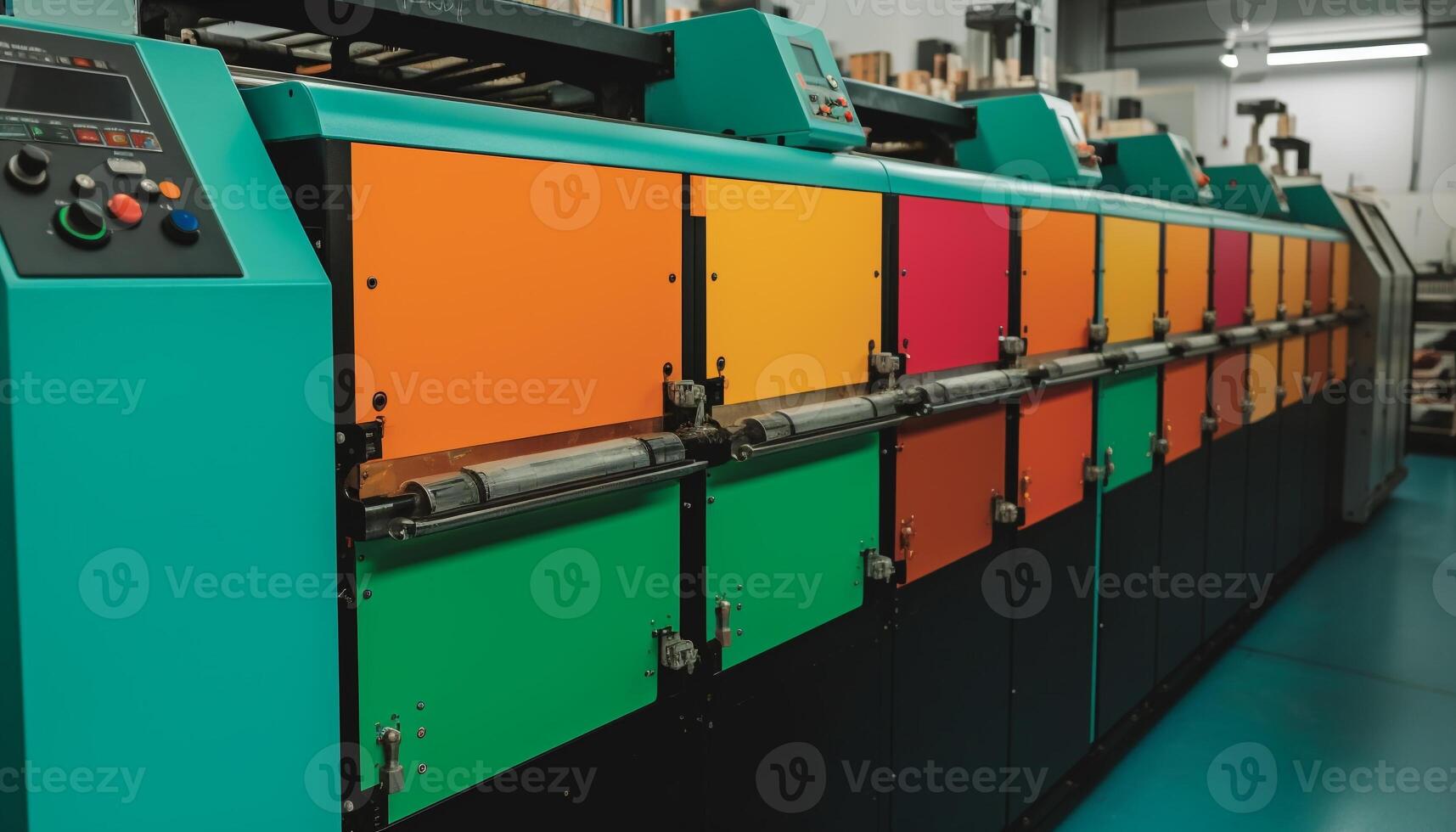 Modern factory uses automated machinery for efficient steel production generated by AI photo