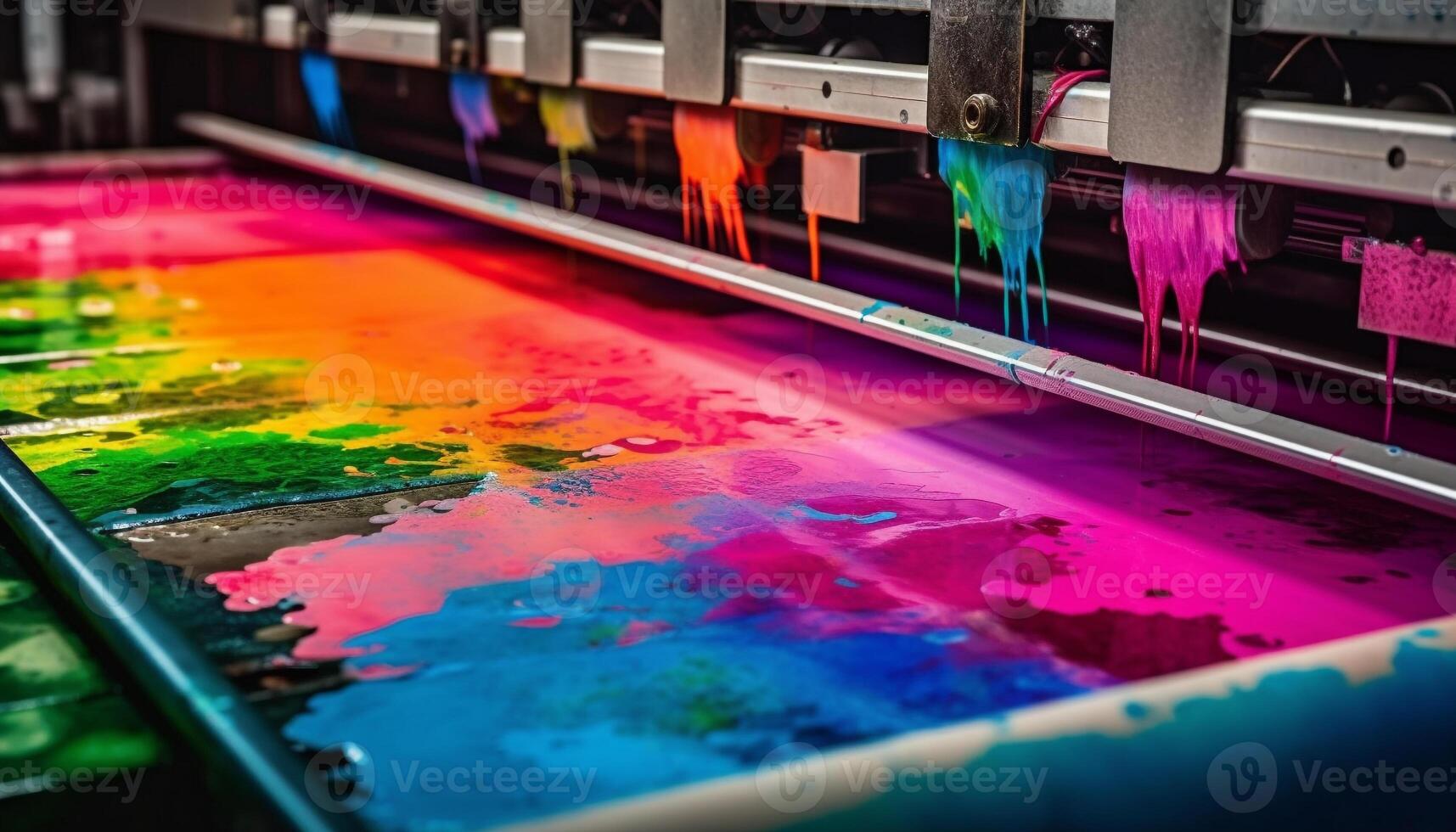 vibrante colores de pintar salpicaduras en papel, un creativo obra maestra generado por ai foto