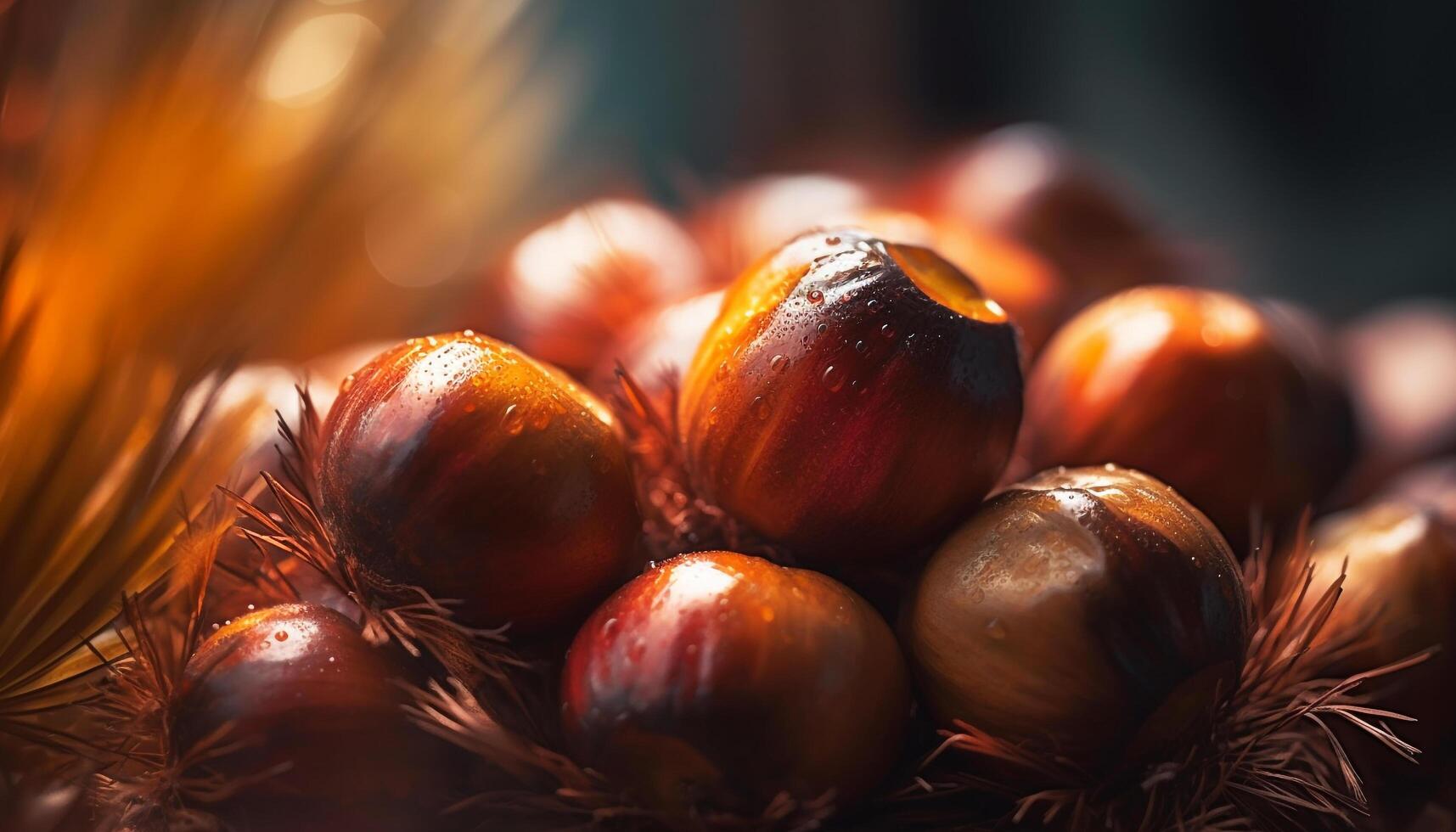 Ripe fruit on branch, a healthy snack in nature beauty generated by AI photo