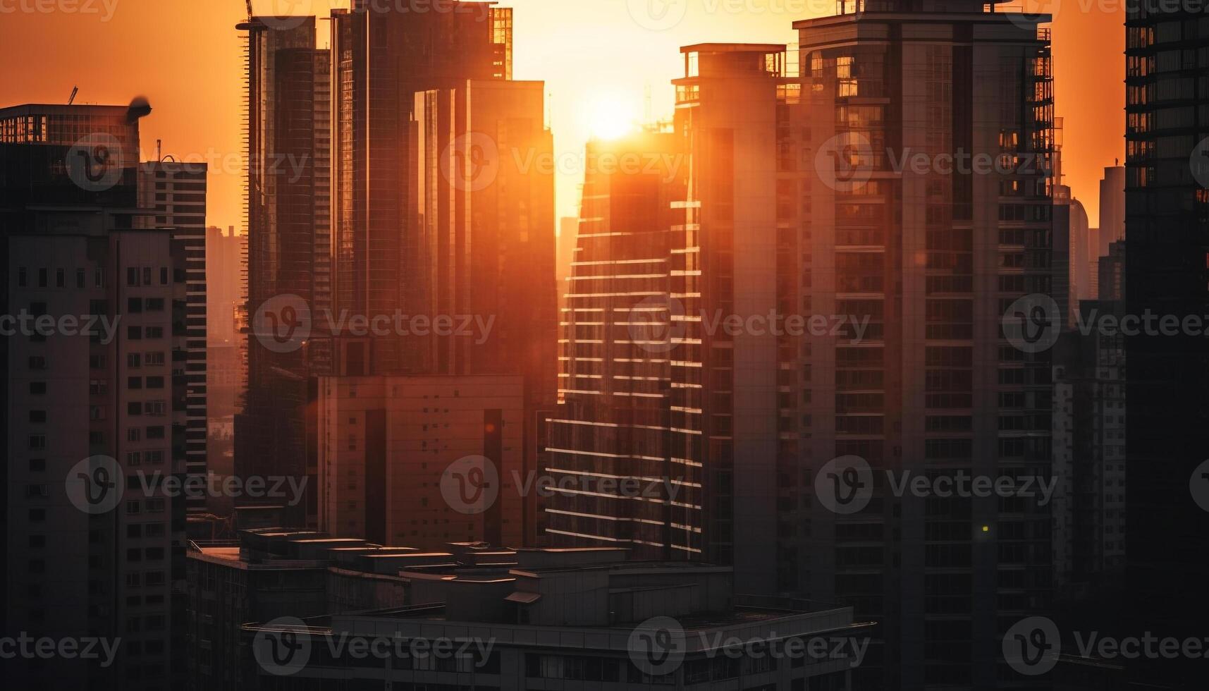 Beijing futurista horizonte iluminado por el azul amanecer luz de sol generado por ai foto