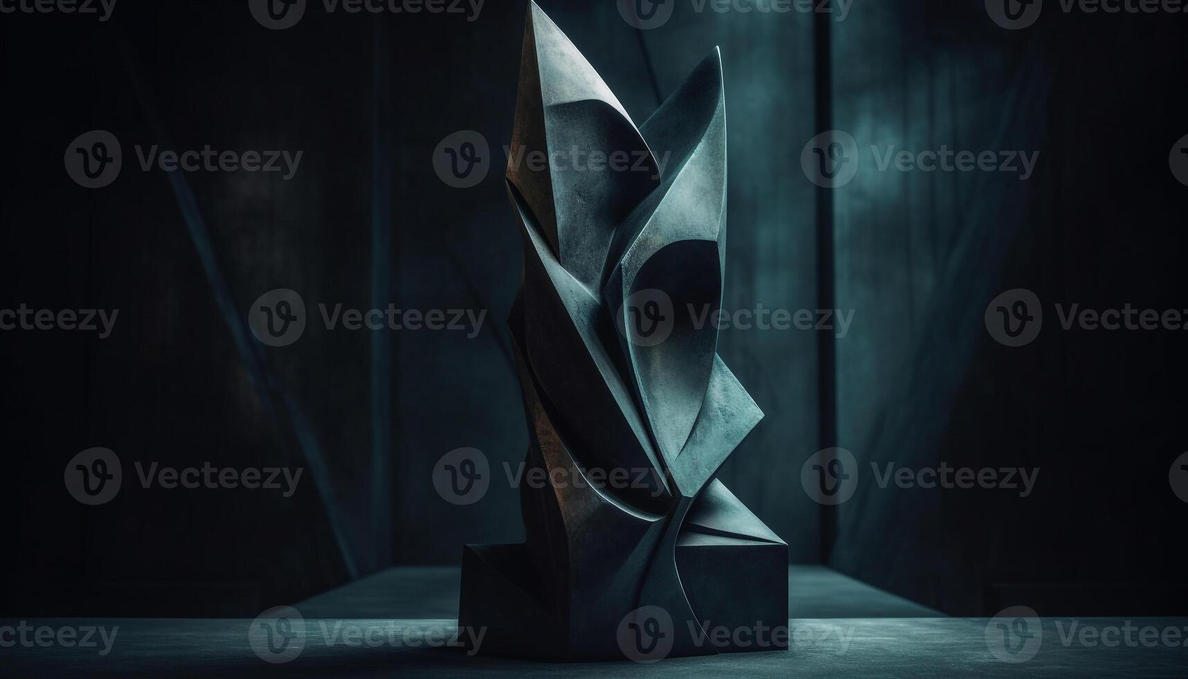 Abstract modern architecture design with futuristic metal shapes and patterns generated by AI photo