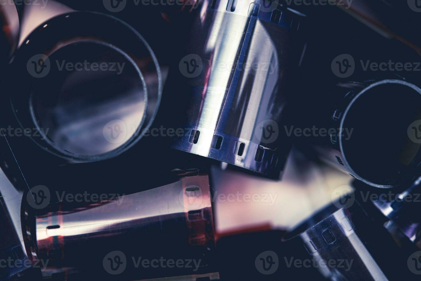 Close Up Of Rolls Of 35mm Film Spools. photo