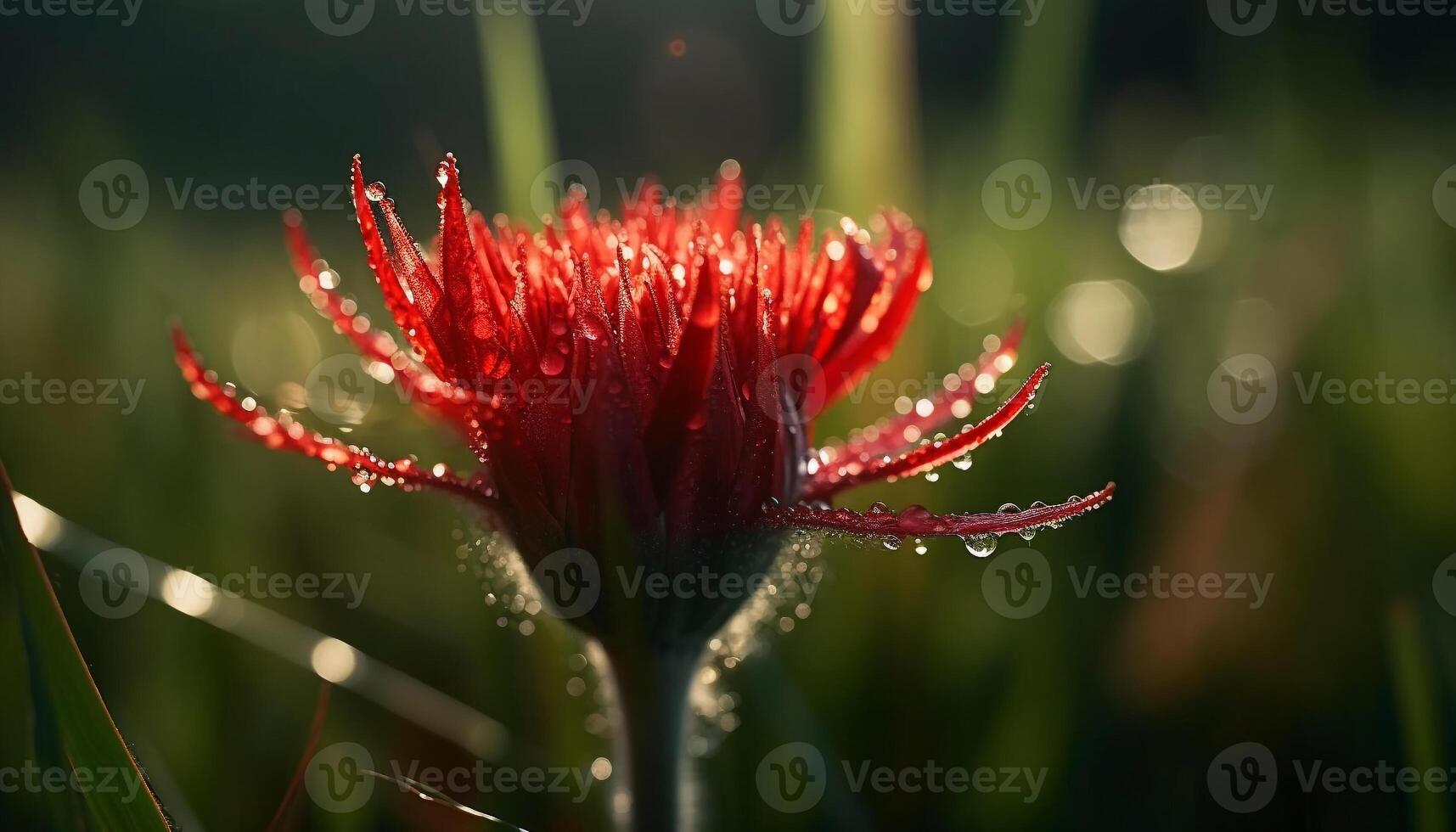 Vibrant yellow daisy in dewy meadow, surrounded by green foliage generated by AI photo