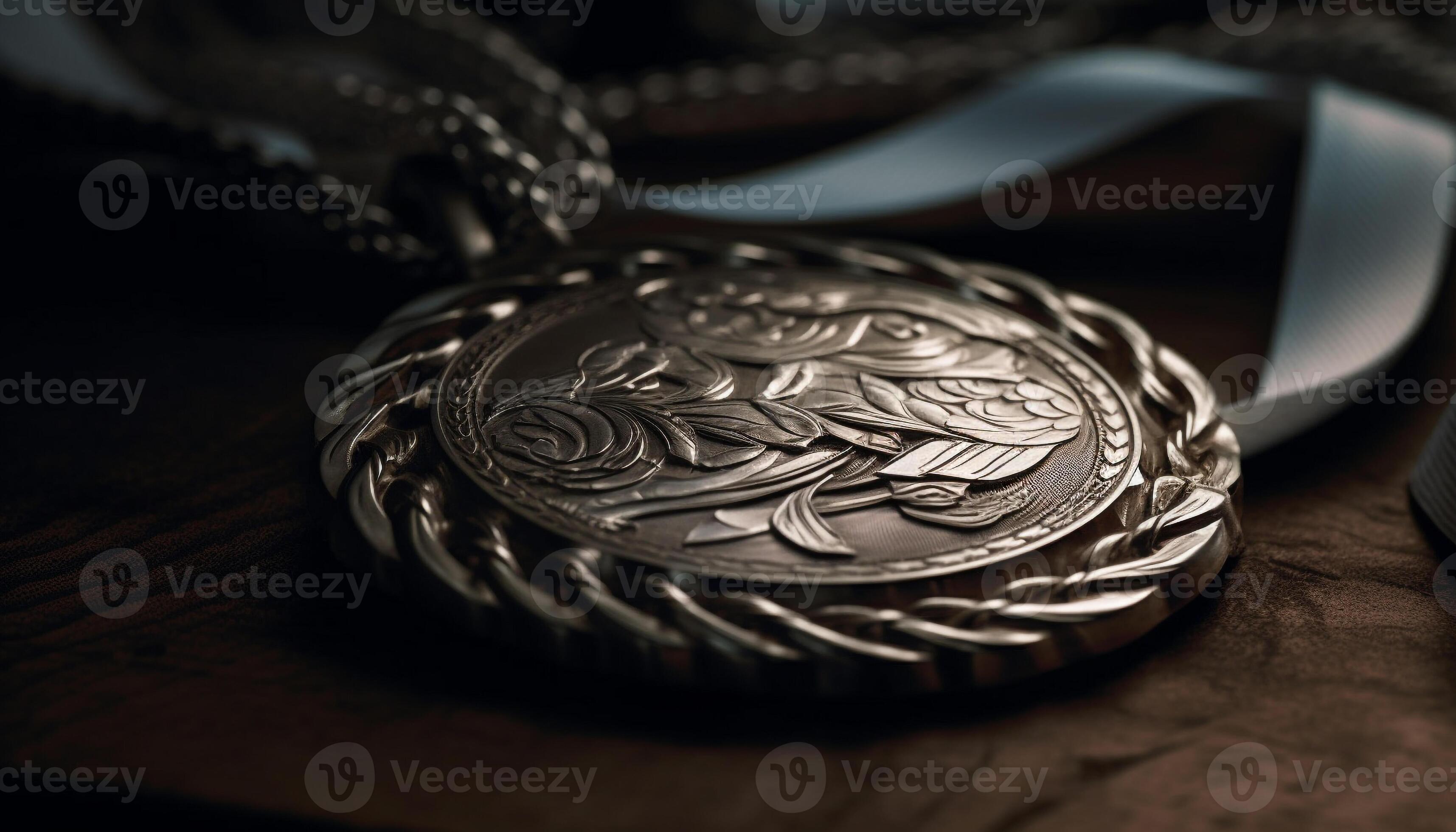 Metallic circle symbolizes wealth and success in business finance