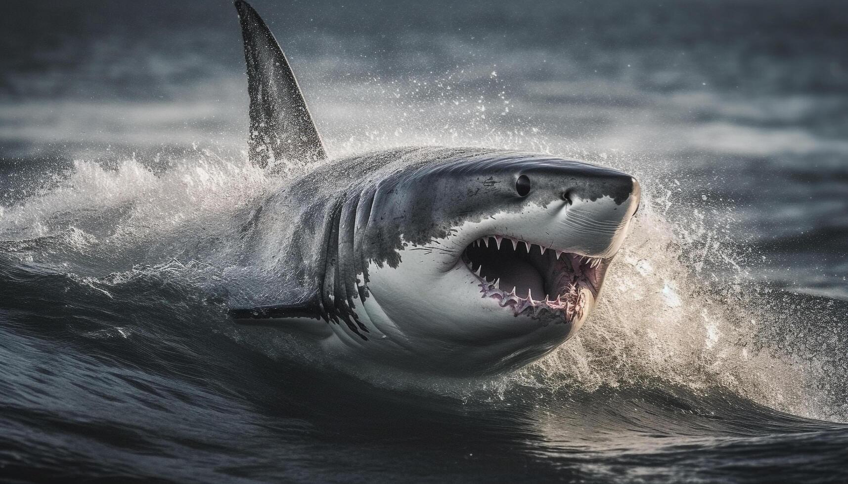 Majestic giant humpback breaches, showing off its natural beauty generated by AI photo