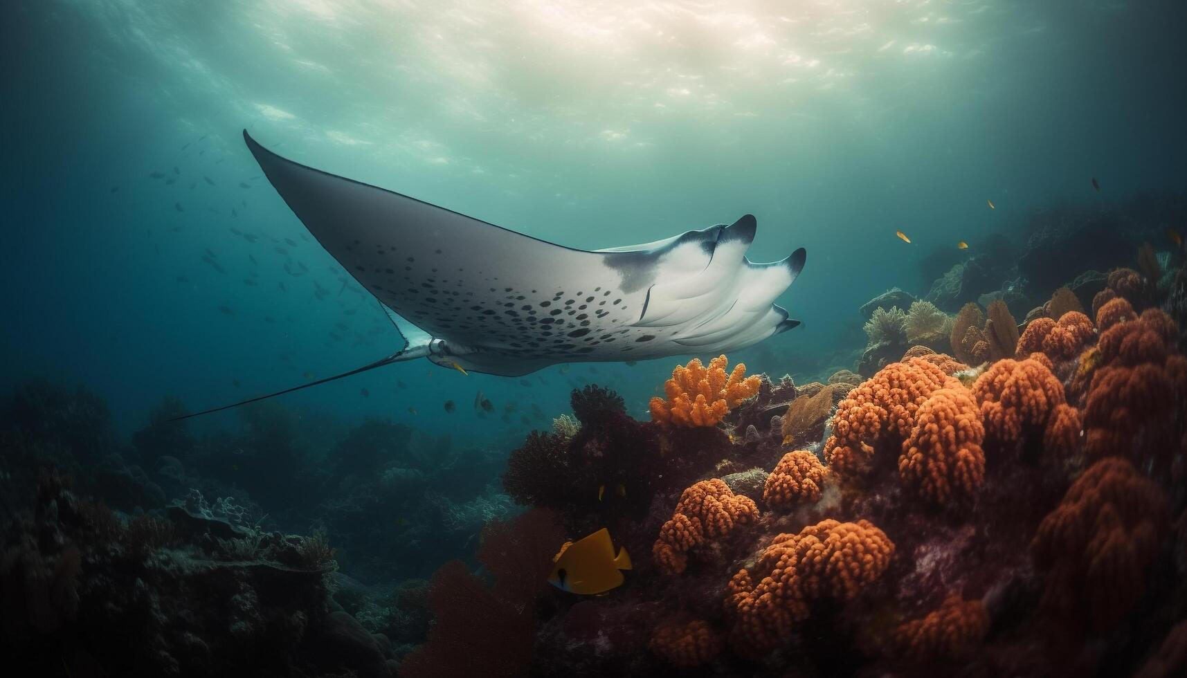 Exploring the Majestic Underwater Landscape of the Red Sea generated by AI photo