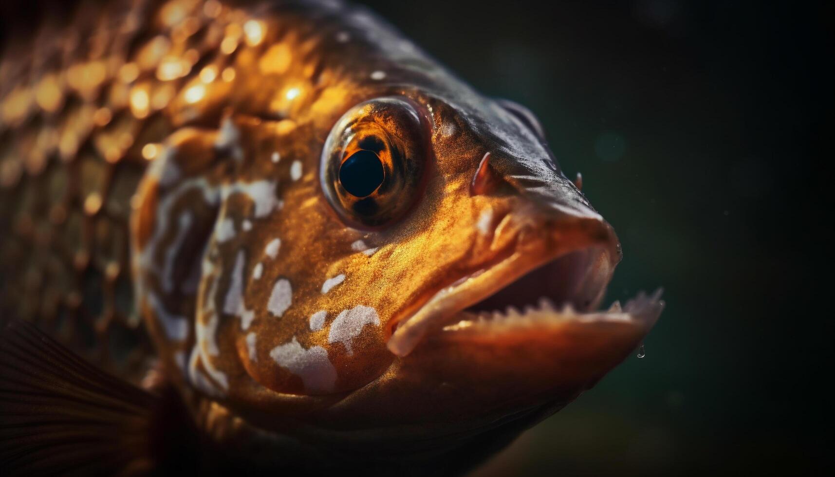 amarillo pescado en tropical arrecife, cerca arriba de multi de colores belleza generado por ai foto