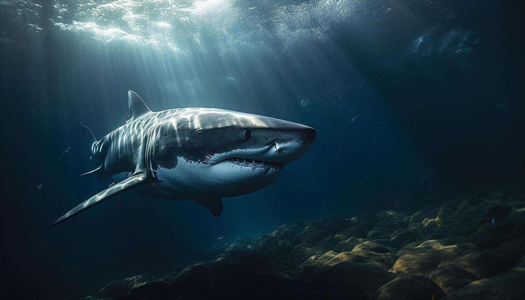 Majestic underwater giant, endangered reptile with awe inspiring teeth generated by AI photo