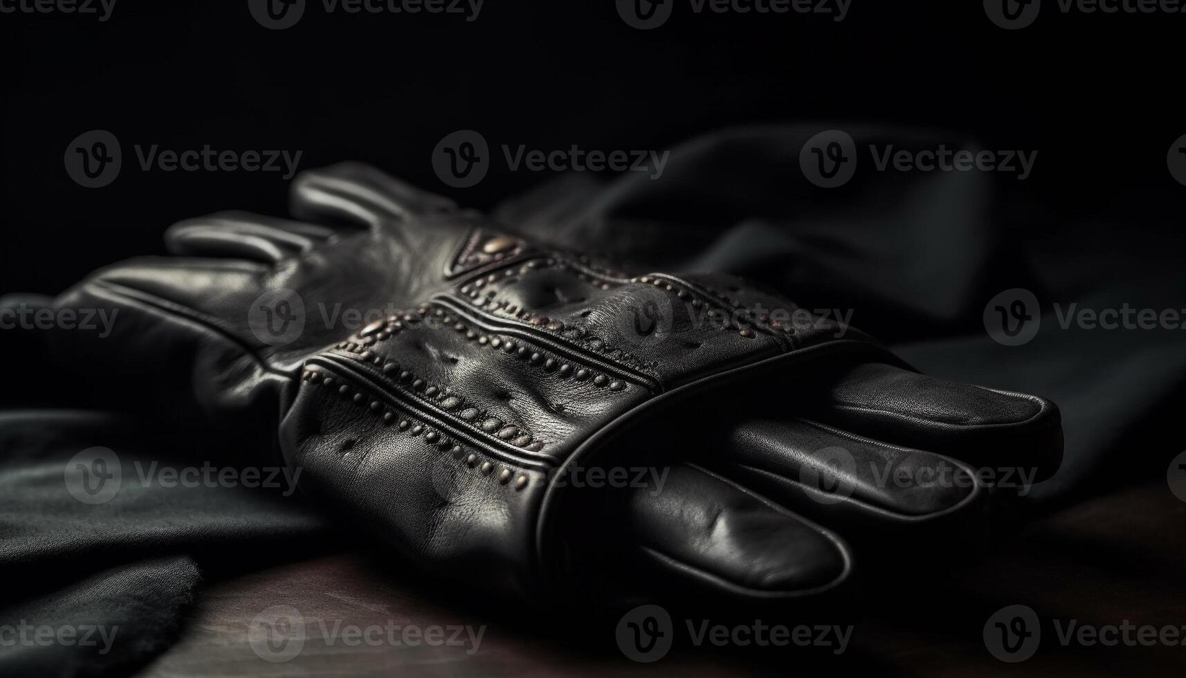 negro cuero guantes, un invierno Moda grapa para elegante hombres generado por ai foto