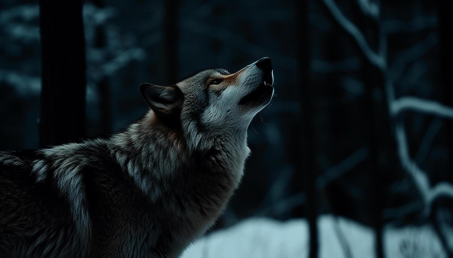 linda canino retrato de pura raza perrito mirando a cámara en invierno bosque generado por ai foto