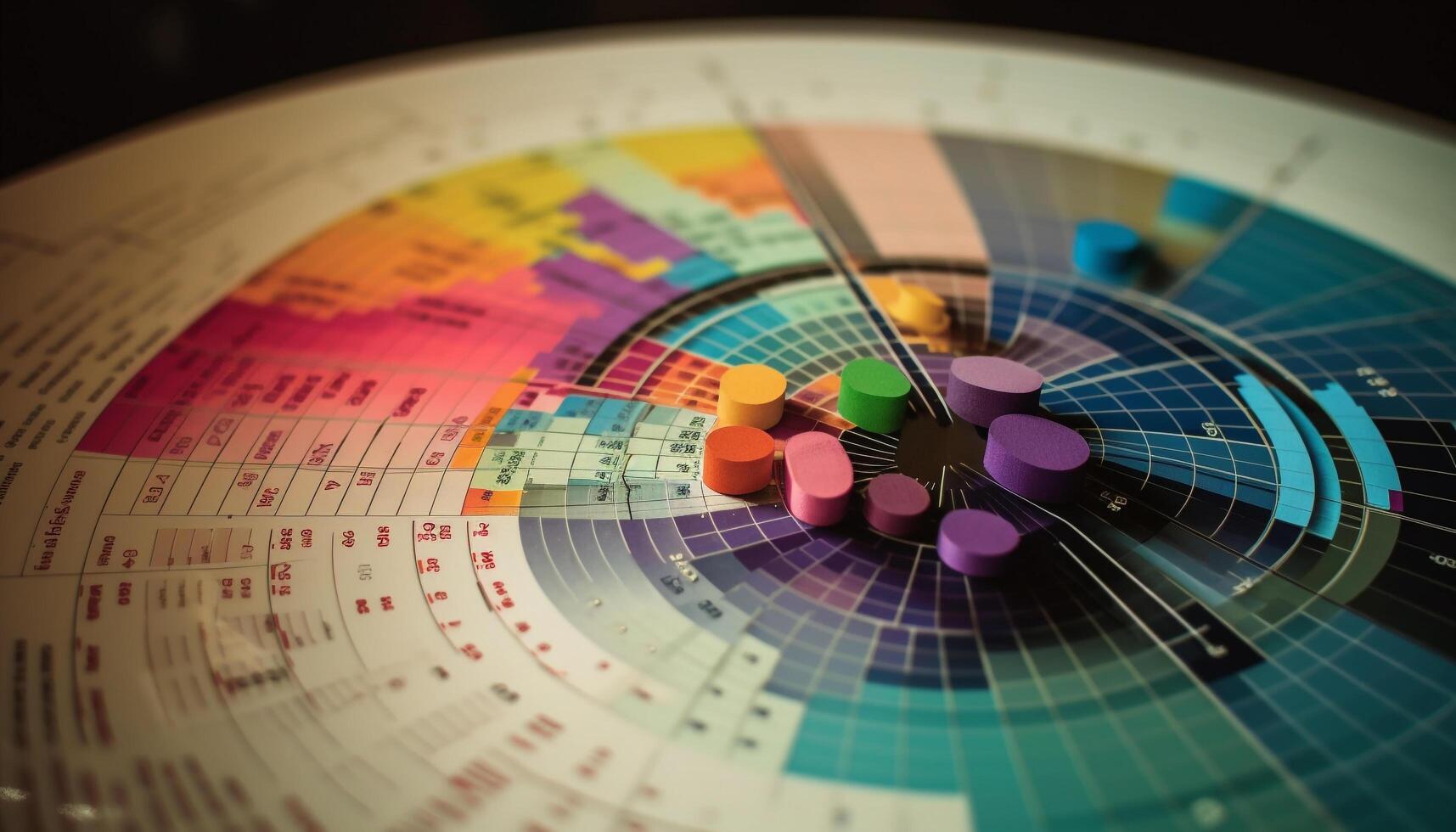 multi de colores tarta gráfico muestra éxito en Finanzas y negocio crecimiento generado por ai foto