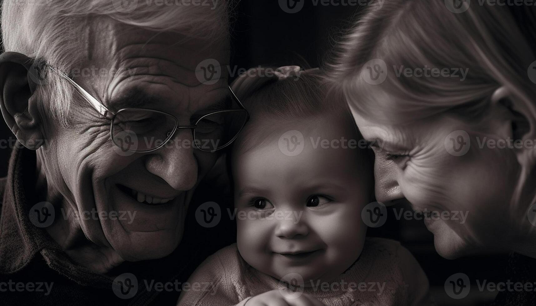 Multi generation family embracing outdoors, smiling with love and joy generated by AI photo