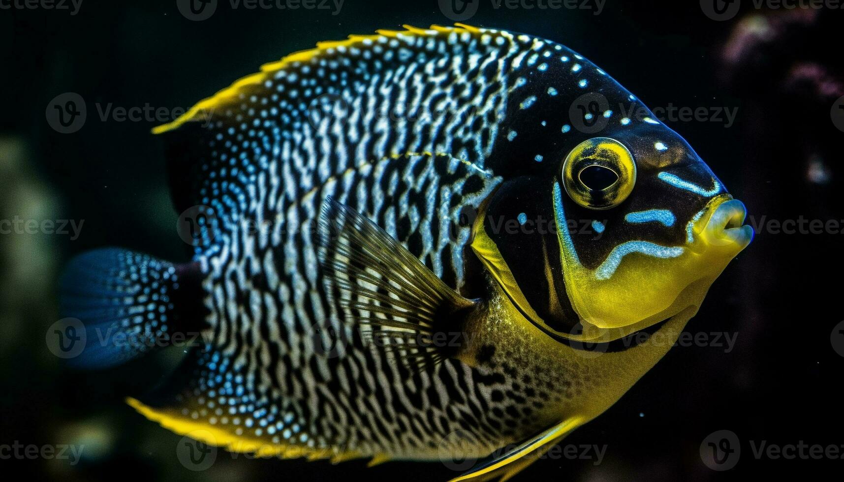 Vibrant collection of saltwater fish in a tropical reef paradise generated by AI photo