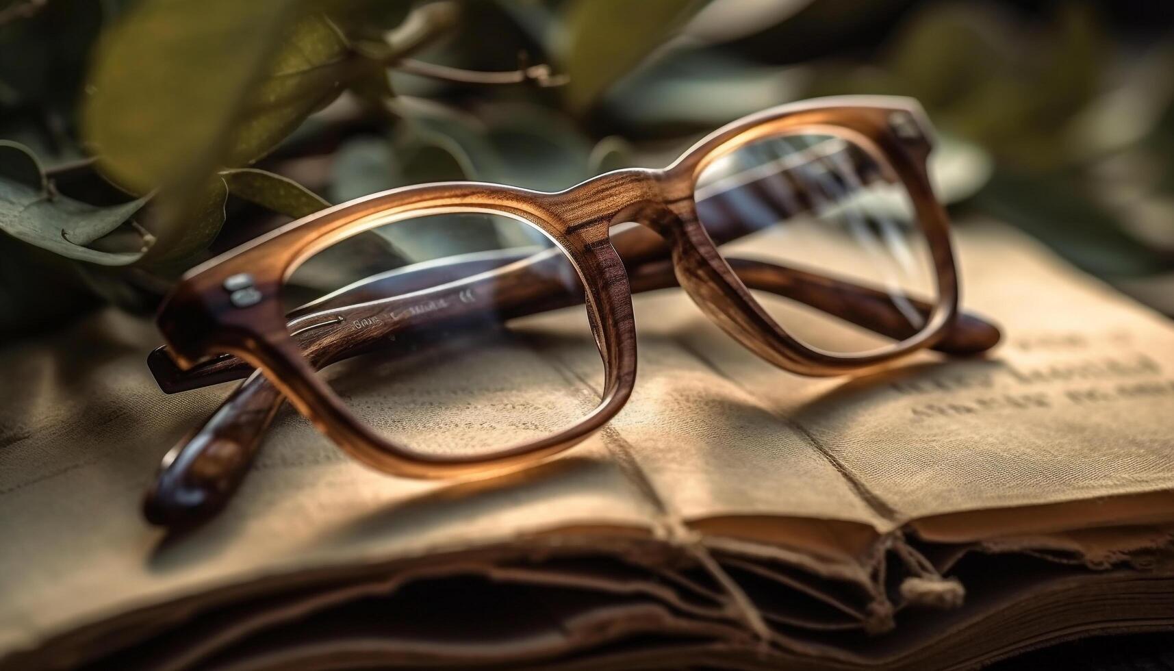 Antique leather bound book, wisdom on every page, timeless elegance generated by AI photo