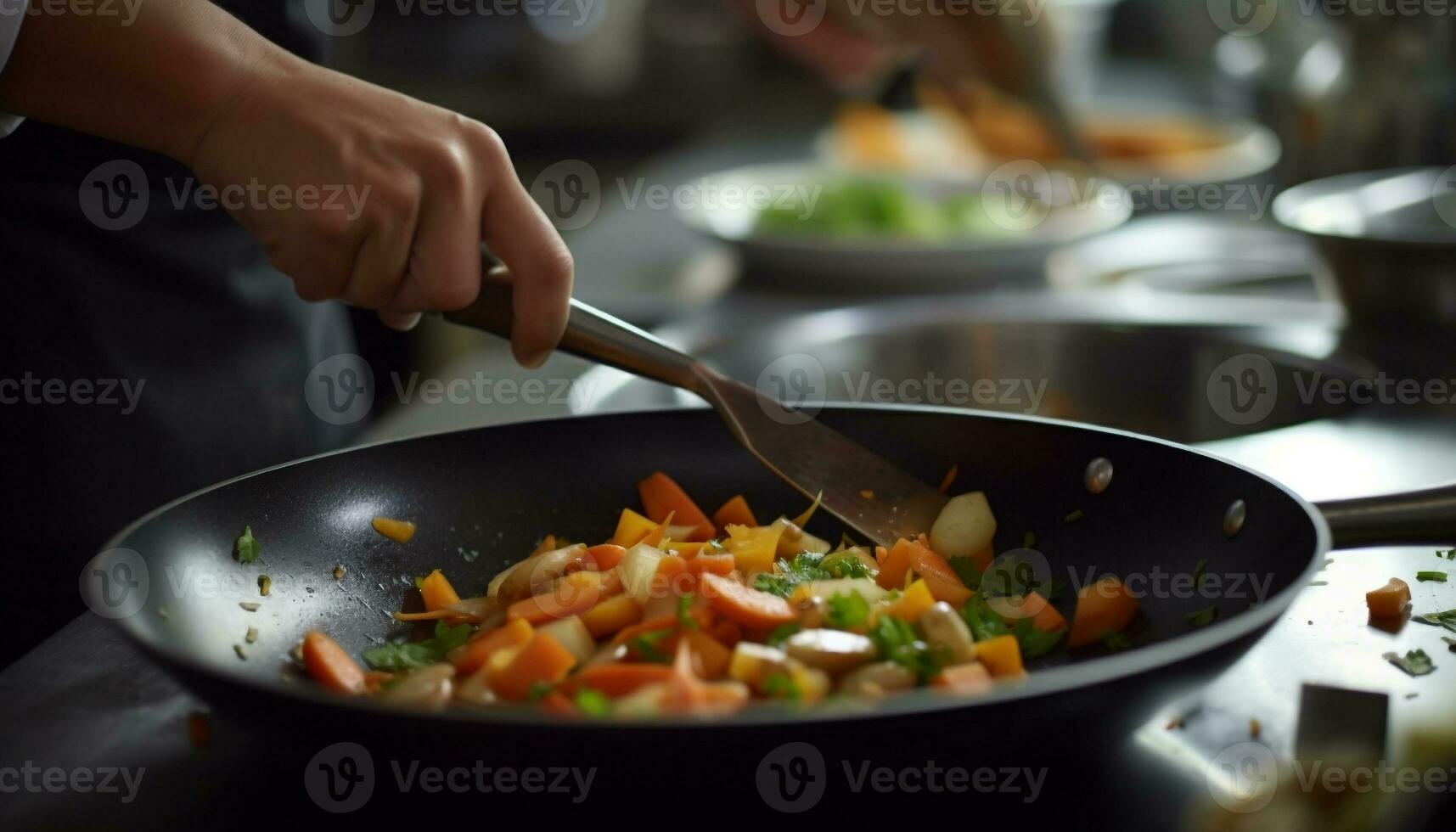 Fresh organic vegetables sliced for a healthy gourmet vegetarian meal generated by AI photo