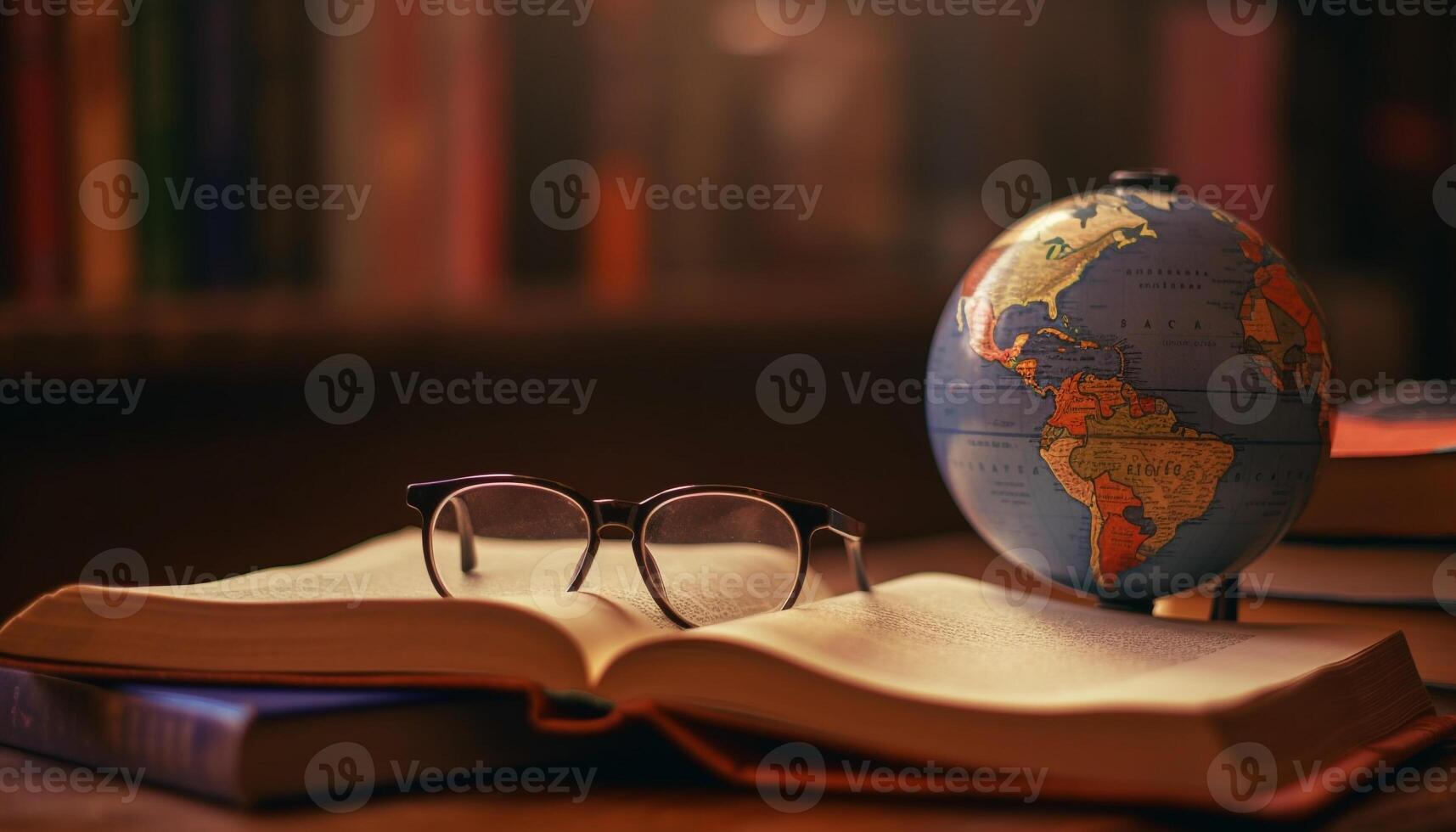 Old bookshelf holds wisdom, knowledge, and inspiration for studying students generated by AI photo