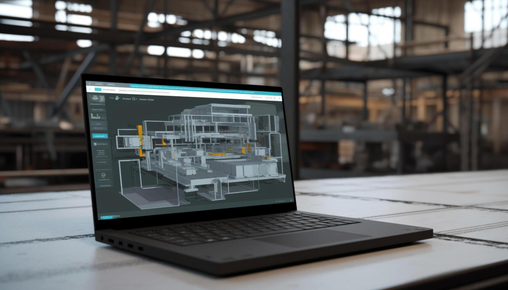 Modern architect sketches blueprint for wireless technology industry development indoors generated by AI photo