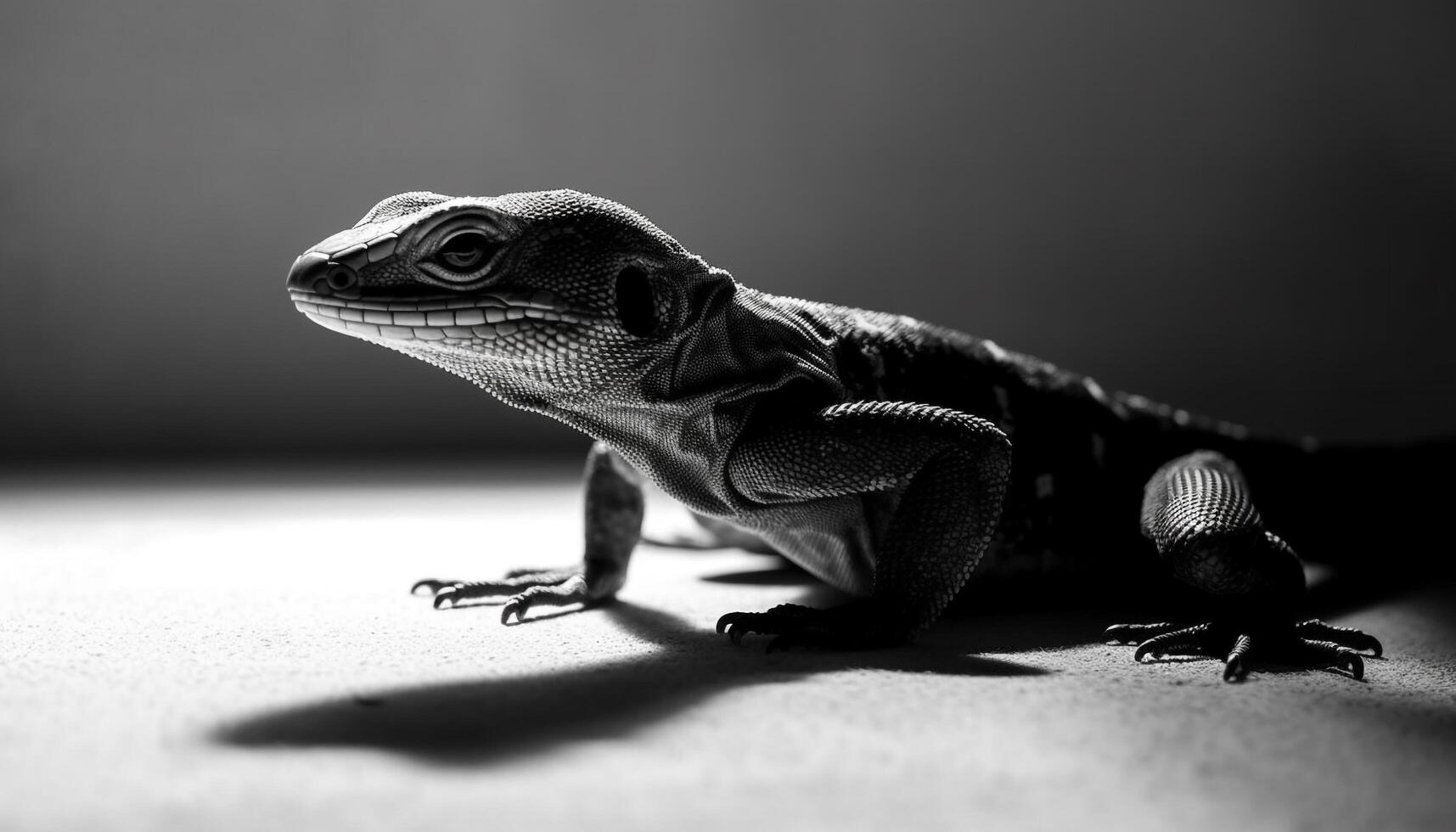 lizard resting, selective focus on its intricate skin pattern generated by AI photo