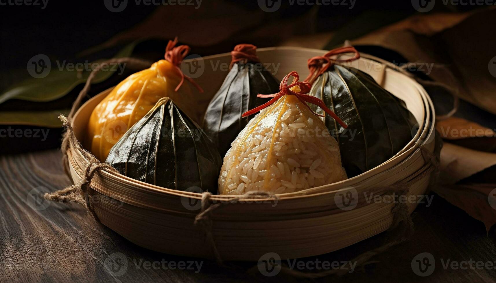 Steamed Chinese dumplings, pork stuffed, served as appetizer snack generated by AI photo