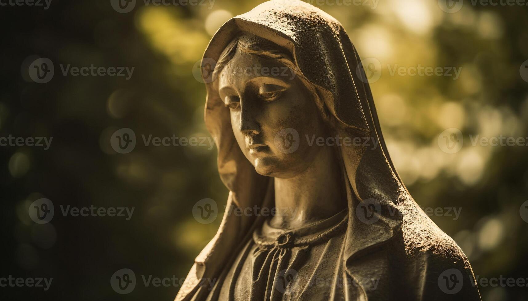 Gothic statue of Jesus, symbol of Christianity and spirituality generated by AI photo