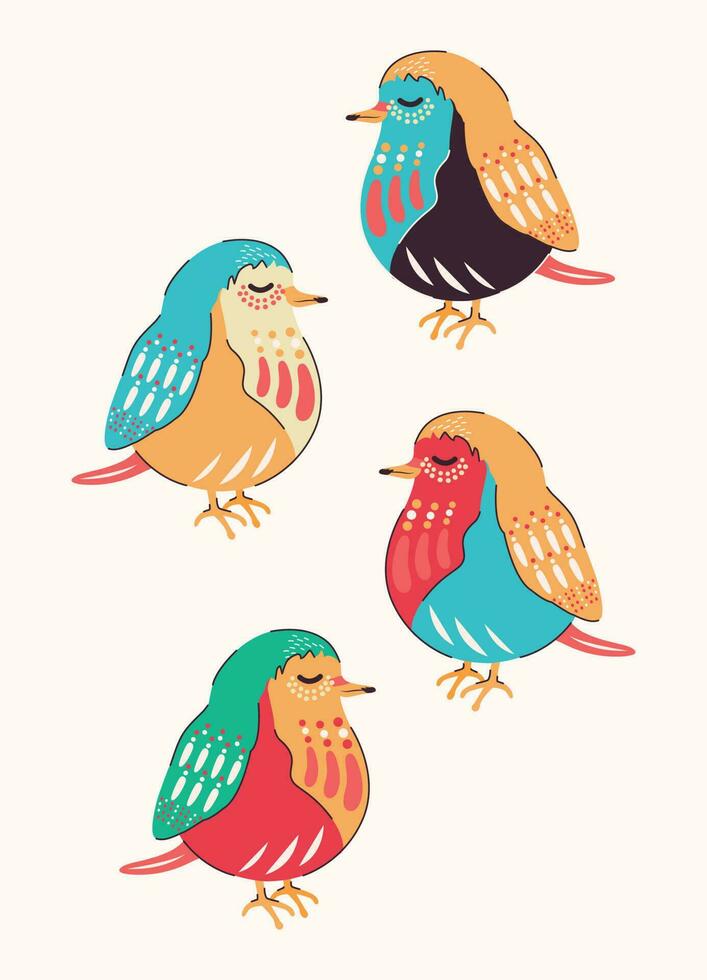 Robin conjunto de colores vector