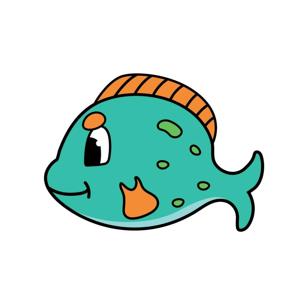 verde pescado dibujos animados vector