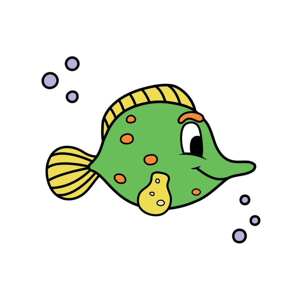 Green fish isolated vector