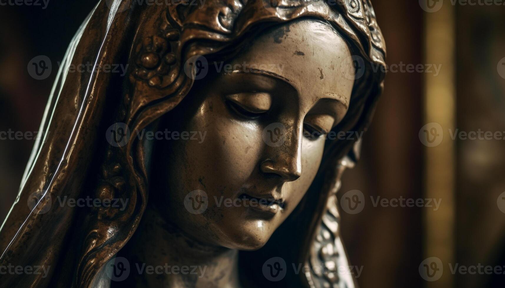 Indigenous women praying to ancient figurine, symbolizing spirituality and history generated by AI photo