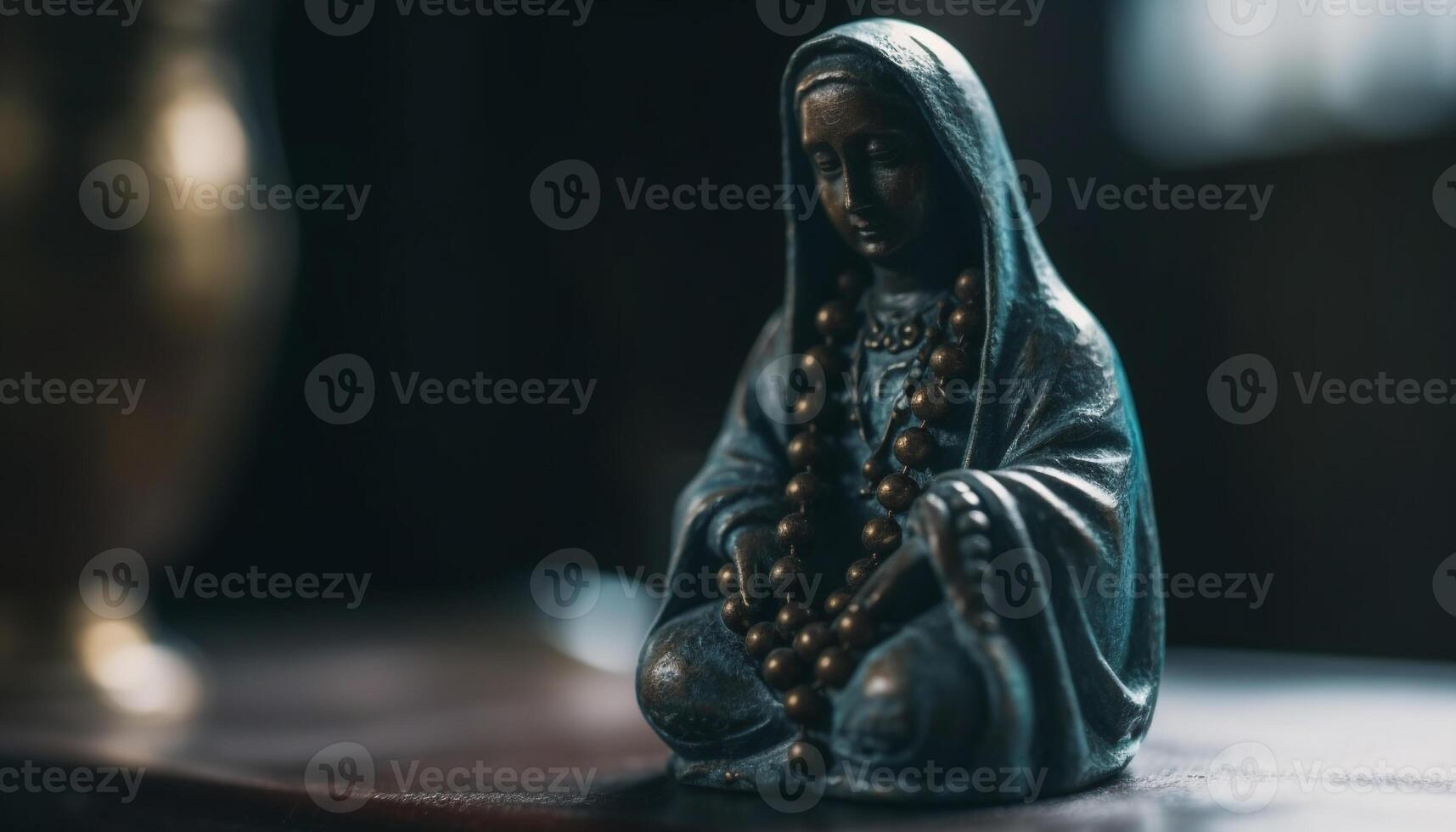 pequeño estatua de dios, símbolo de espiritualidad y religión generado por ai foto