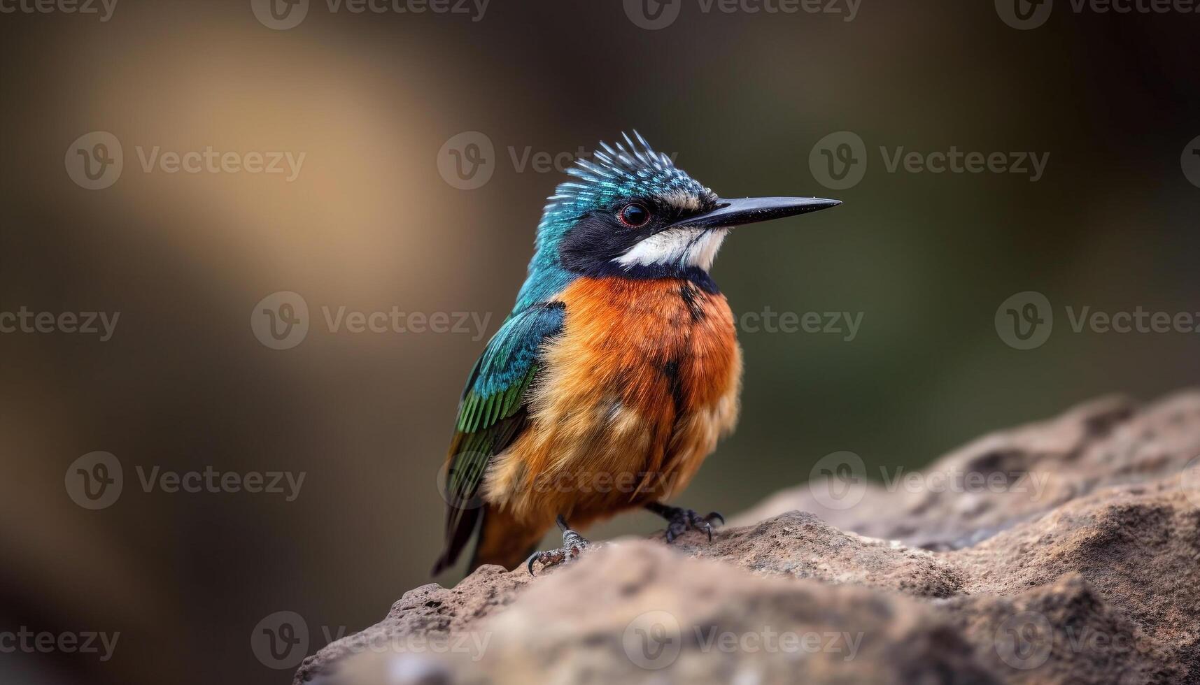 Yellow bee eater perching on branch, alert and looking away generated by AI photo