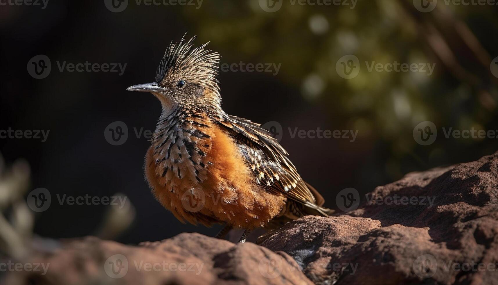 Male starling perching on branch, looking cute and spotted generated by AI photo