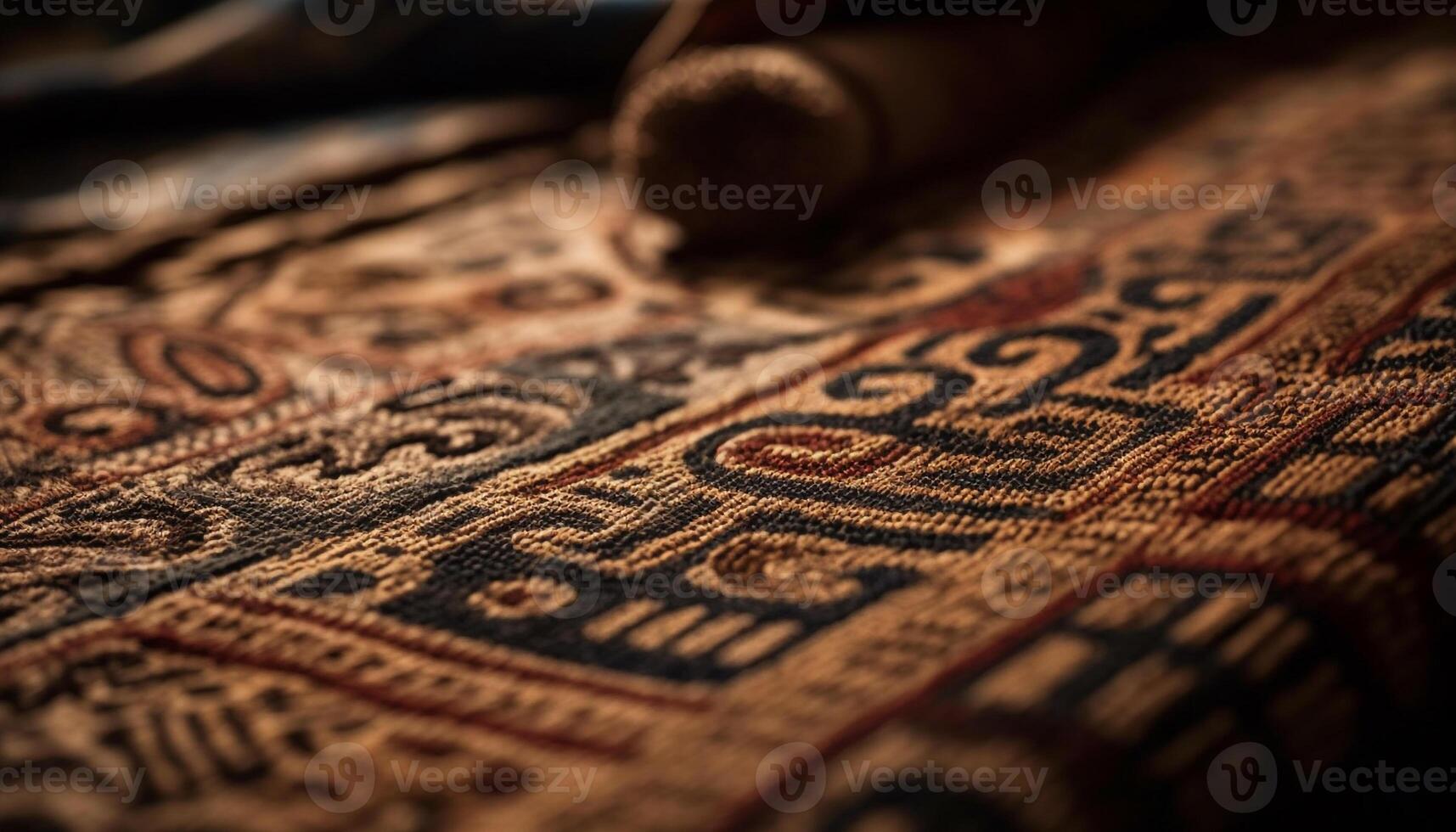 Woven kilim rug, an antique souvenir of Turkish culture elegance generated by AI photo