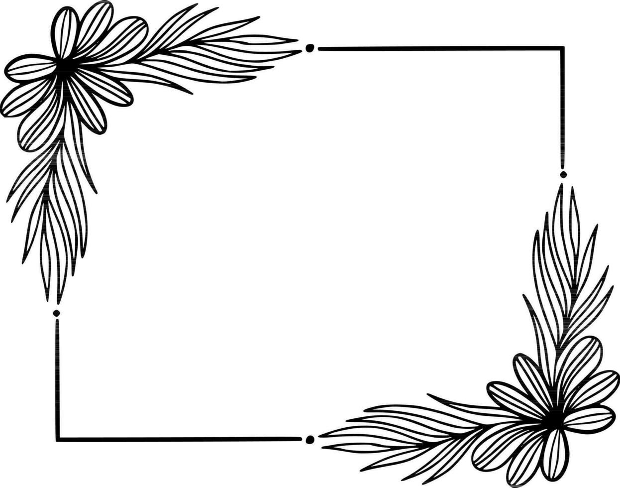 floral square frame illustration vector