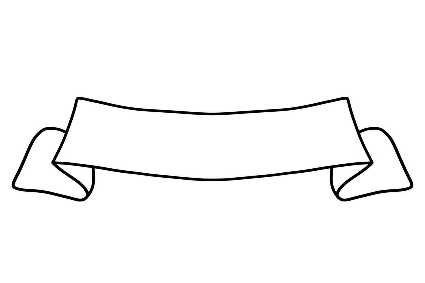 hand drawn ribbon illustration vector