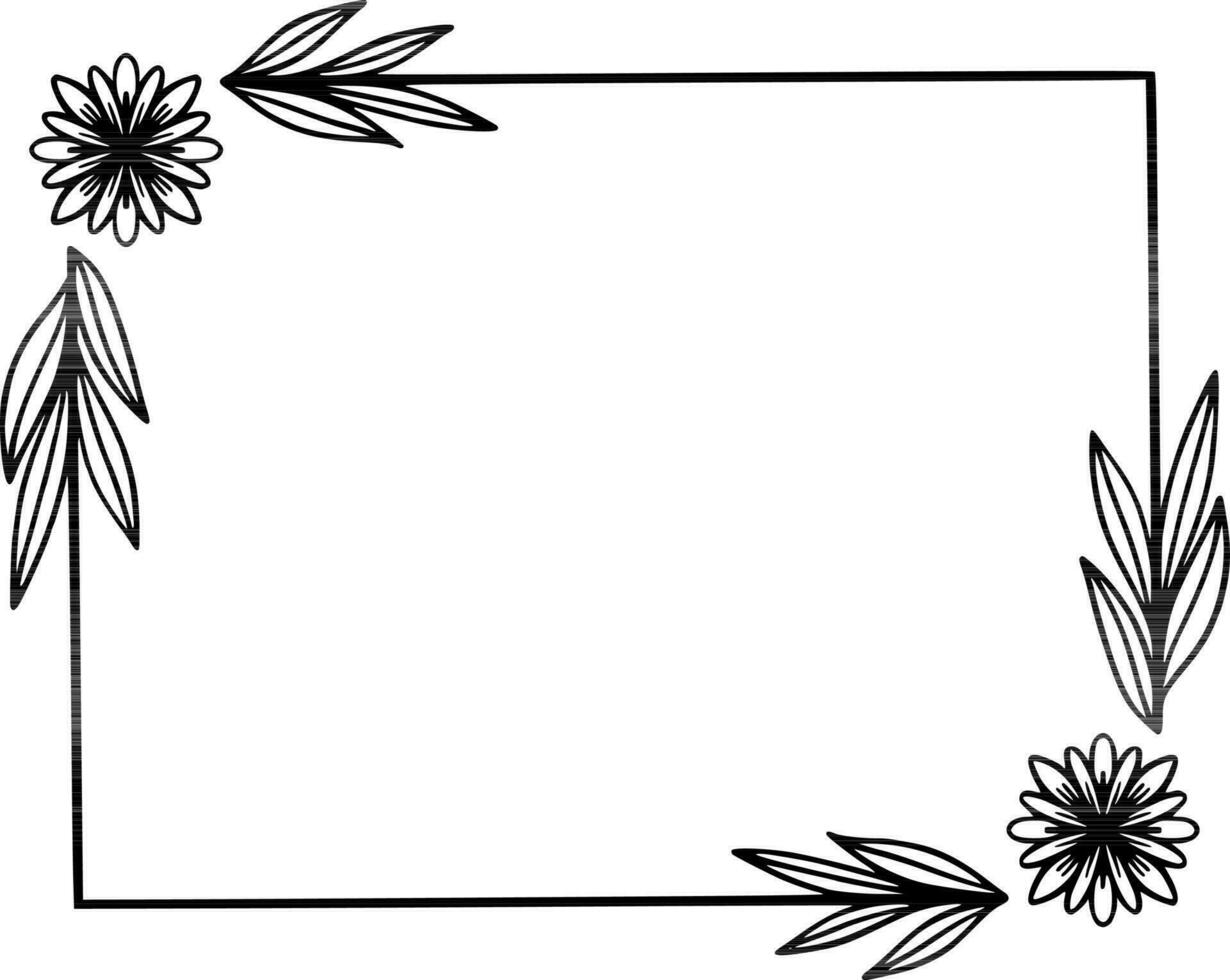 floral square frame illustration vector