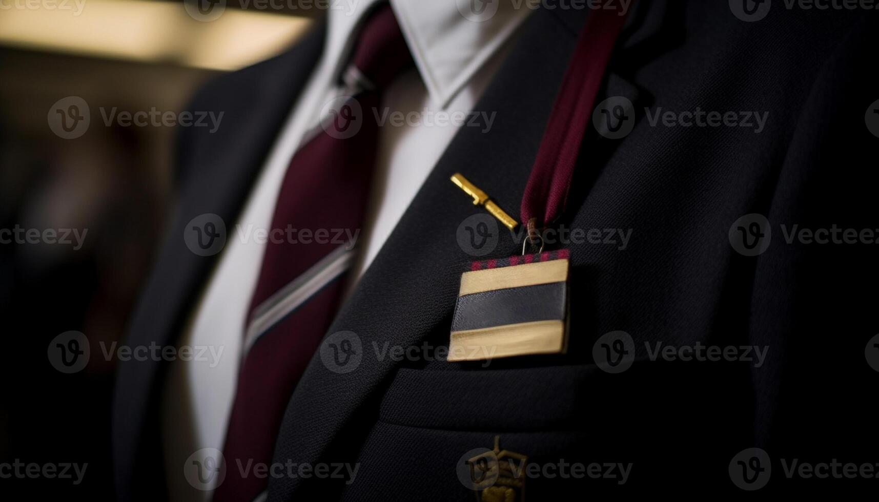 Military officer wearing formal uniform with pride and confidence generated by AI photo