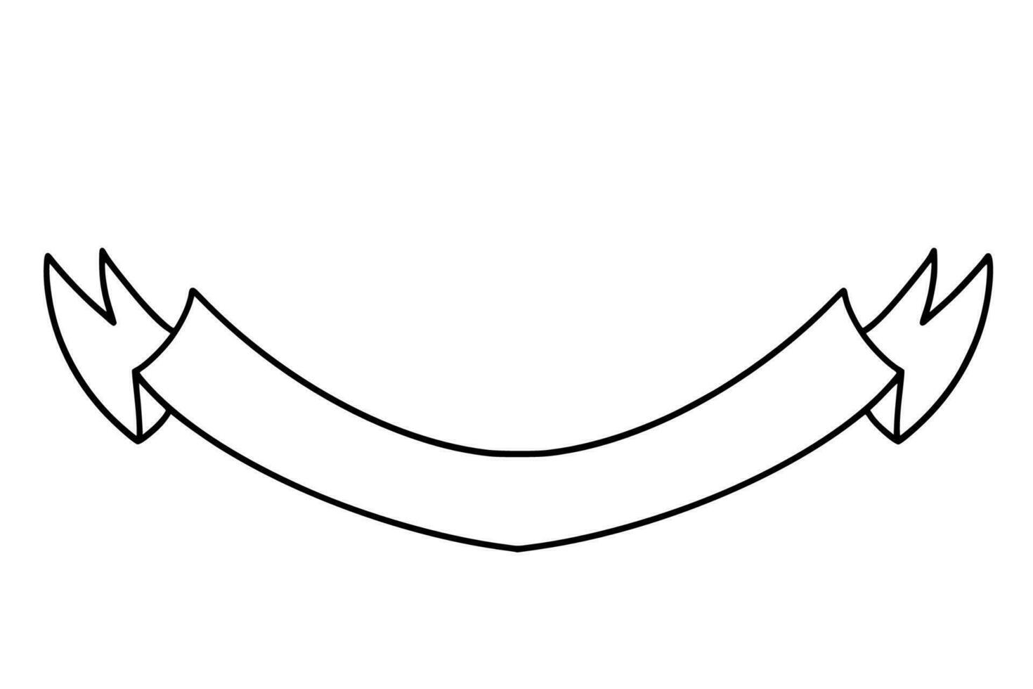 hand drawn ribbon illustration vector